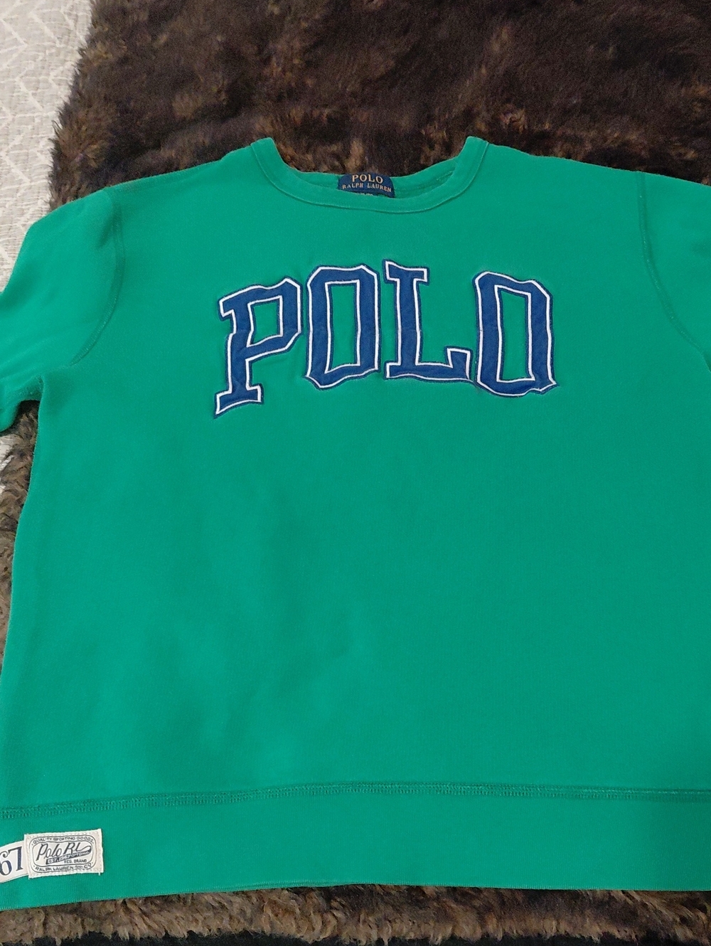 Polo by Ralph Lauren Green Sweatshirt with Blue Logo
